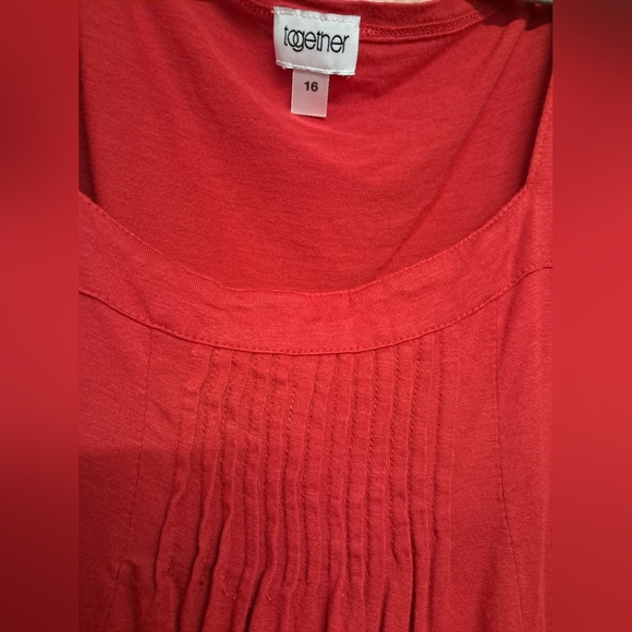 Together size 16 red square neck top - Picture 2 of 3